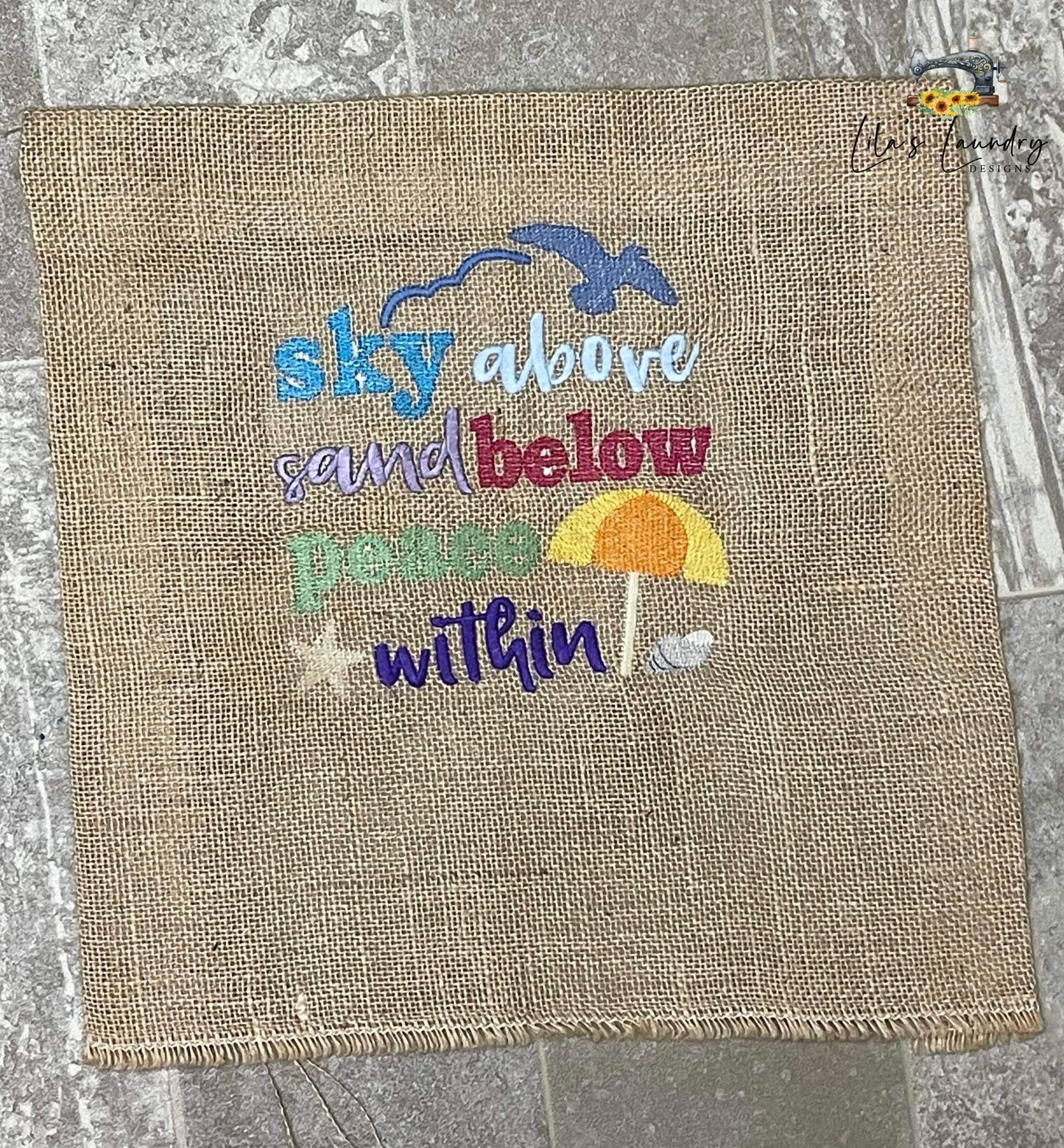 Sky Sand Peace - 3 sizes- Digital Embroidery Design