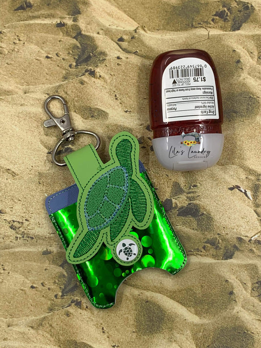 Sea Turtle Sketch Applique Fold Over Sanitizer Holder 5x7- DIGITAL Embroidery DESIGN