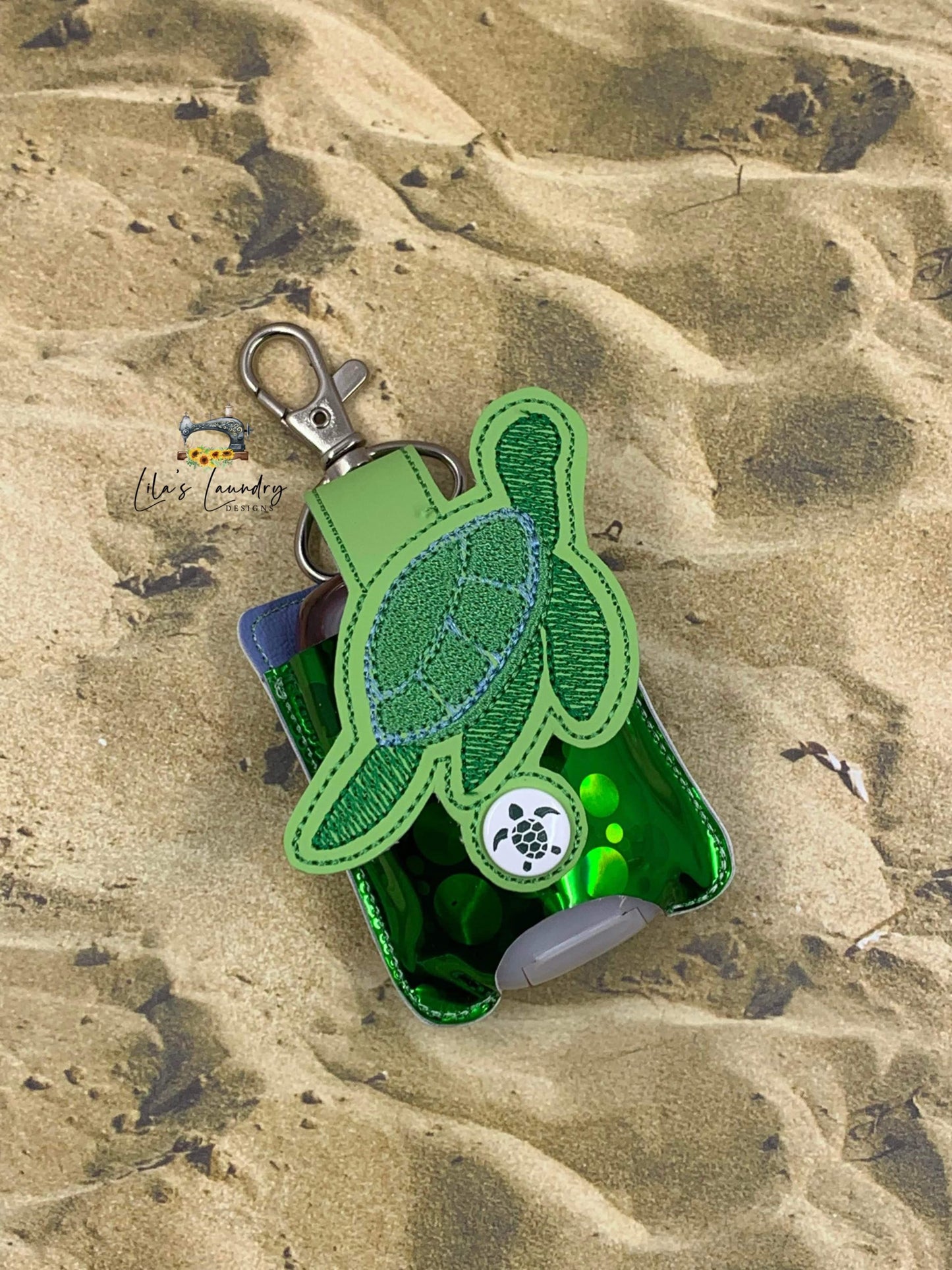 Sea Turtle Sketch Applique Fold Over Sanitizer Holder 5x7- DIGITAL Embroidery DESIGN