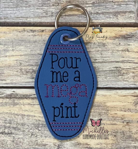 Mega Pint Vintage Keychain Eyelet - DIGITAL Embroidery DESIGN