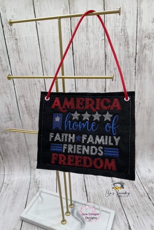 Faith Family Friends Freedom - 4 sizes- Digital Embroidery Design
