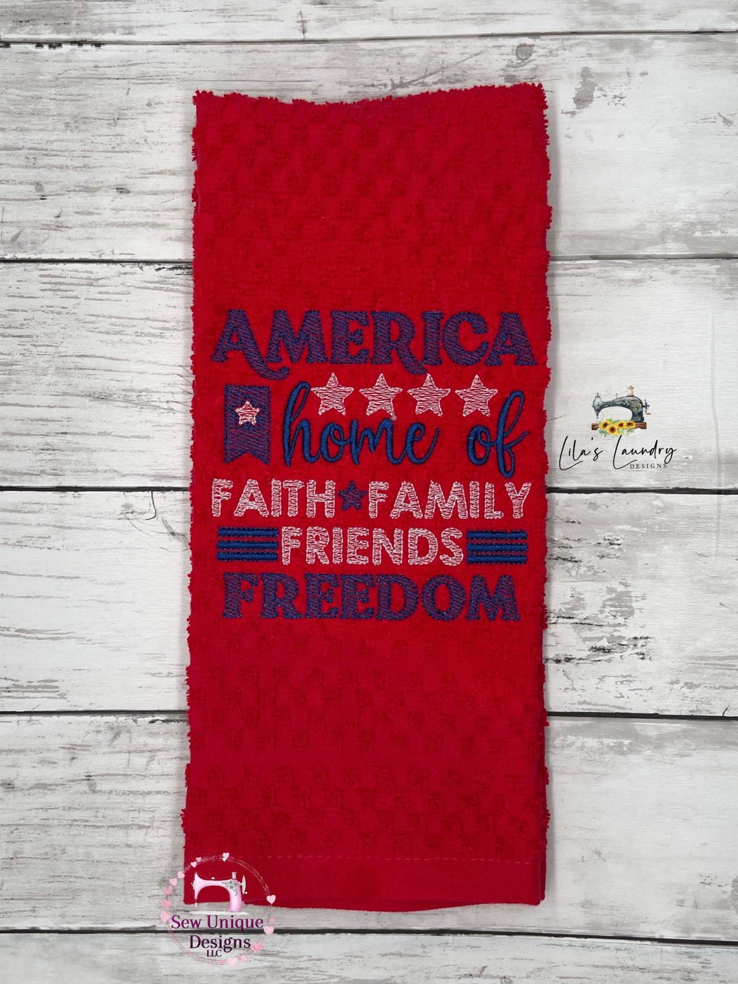 Faith Family Friends Freedom - 4 sizes- Digital Embroidery Design