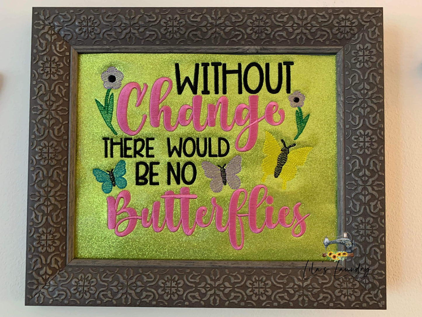 No Butterflies - 4 sizes- Digital Embroidery Design