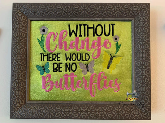 No Butterflies - 4 sizes- Digital Embroidery Design