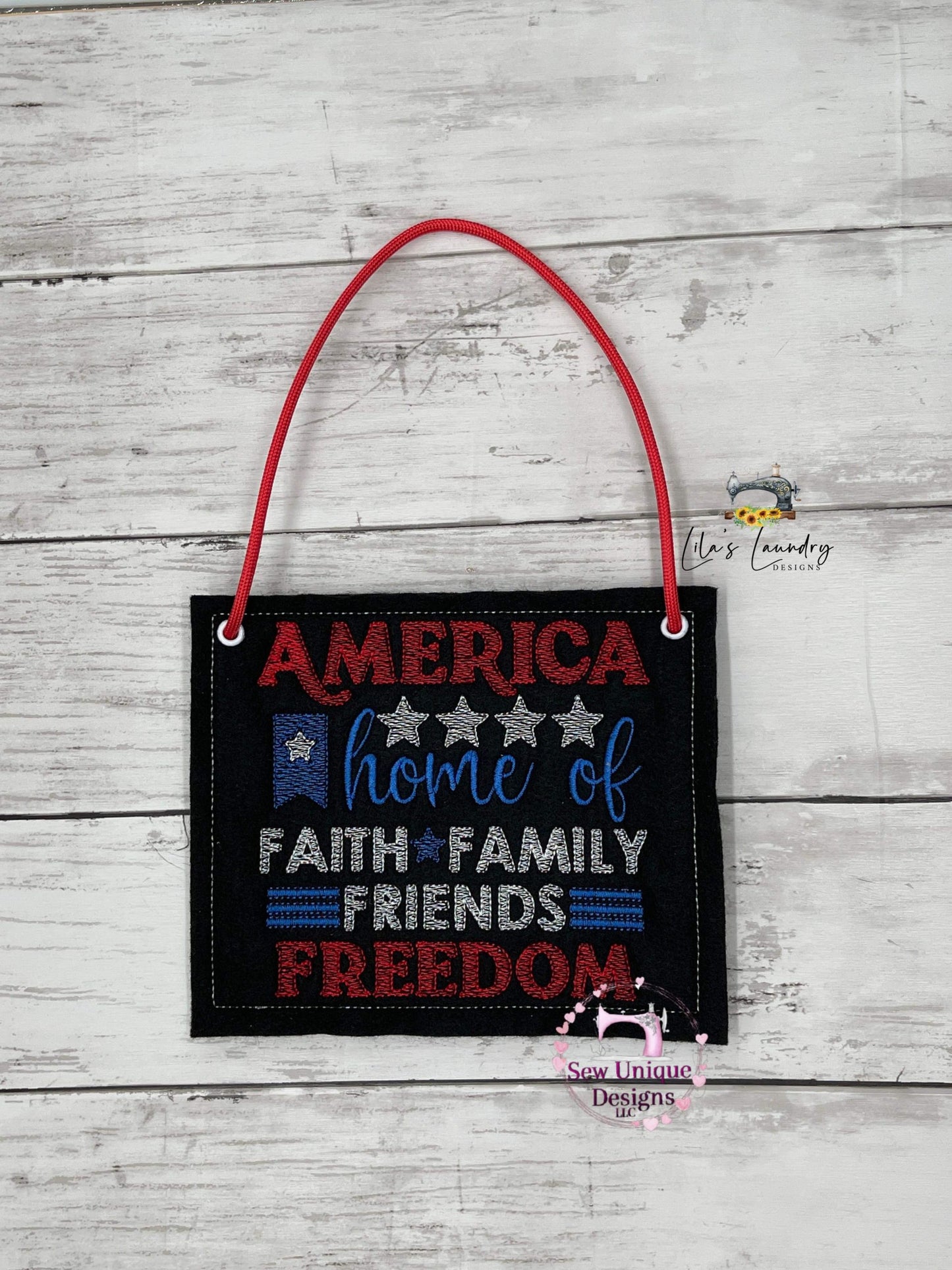 Faith Family Friends Freedom - 4 sizes- Digital Embroidery Design