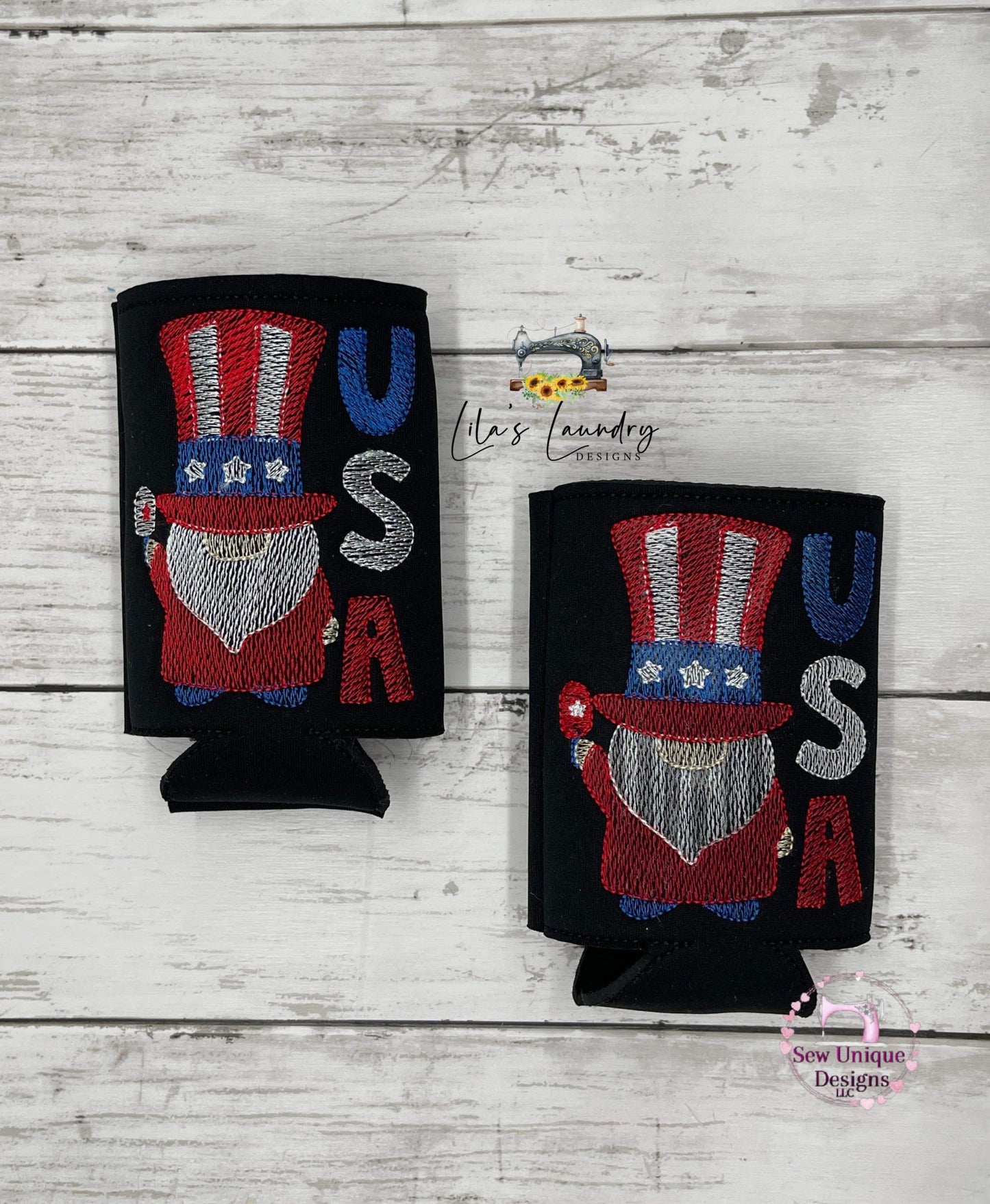 USA Gnome - 3 sizes- Digital Embroidery Design