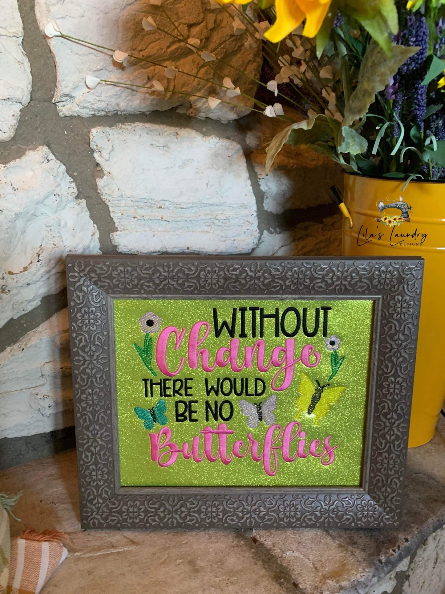 No Butterflies - 4 sizes- Digital Embroidery Design