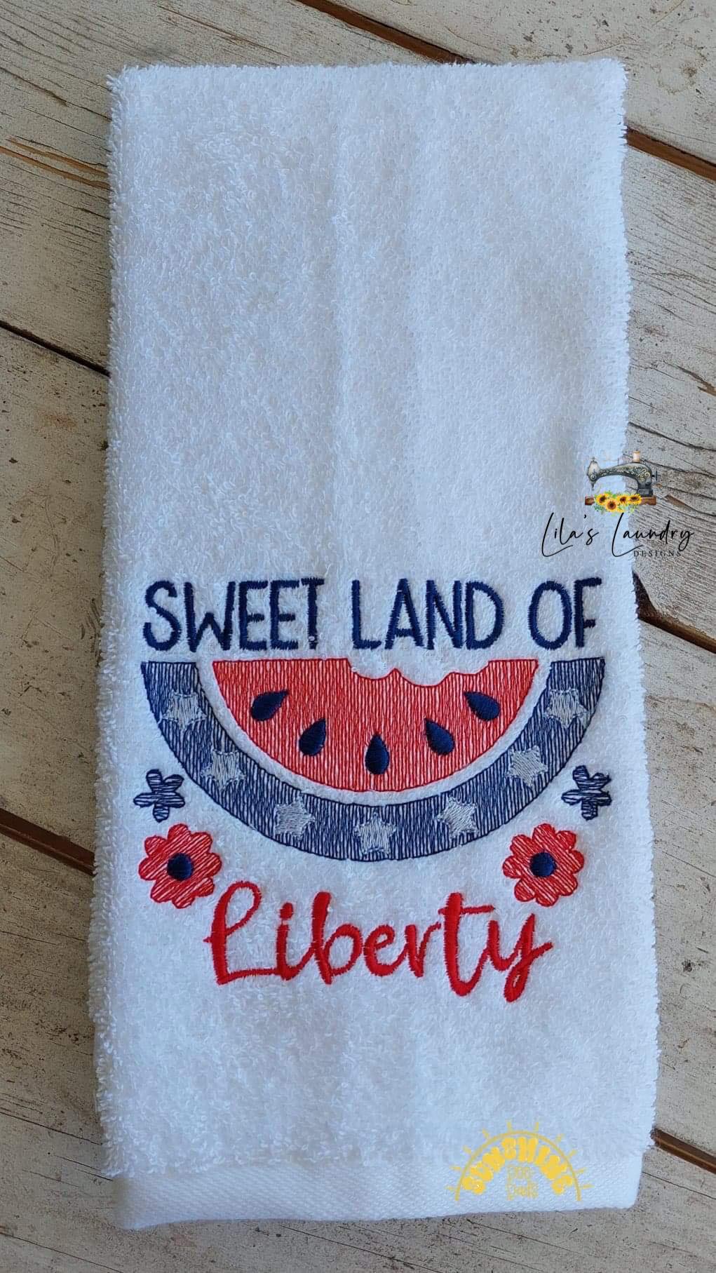Sweet Land of Liberty Watermelon - 4 sizes- Digital Embroidery Design
