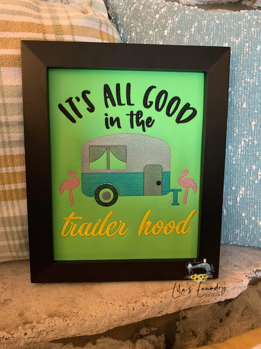 Trailer Hood - 3 sizes- Digital Embroidery Design