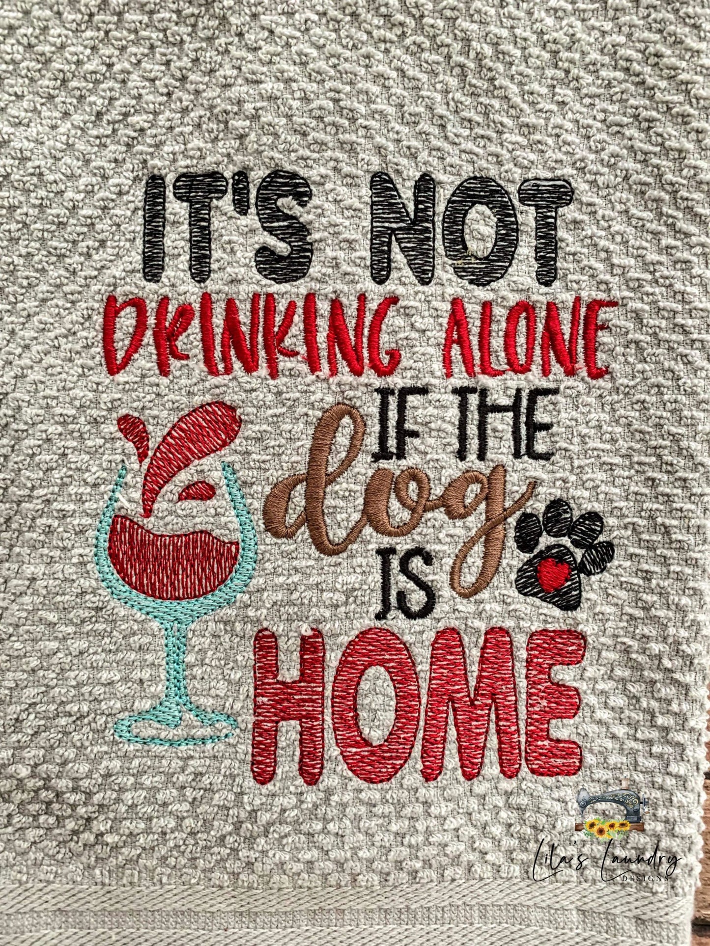 Drinking Alone - 3 sizes- Digital Embroidery Design