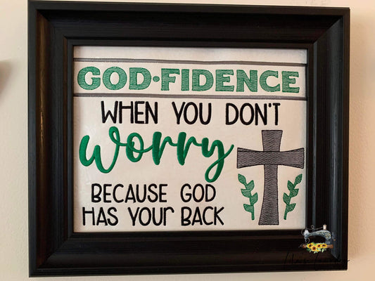 Godfidence - 3 sizes- Digital Embroidery Design