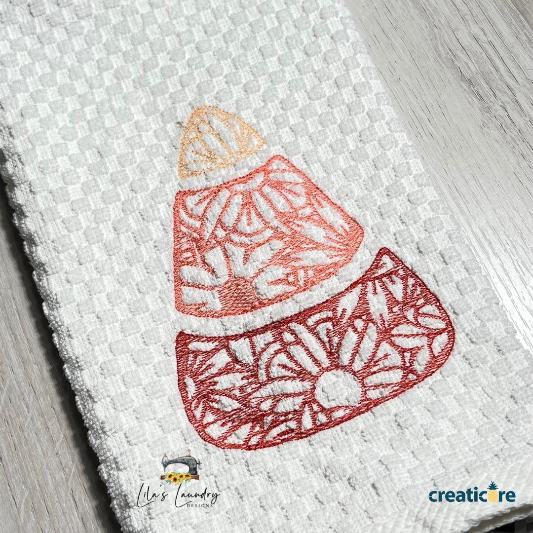 Candy Corn Zentangle - 3 sizes- Digital Embroidery Design