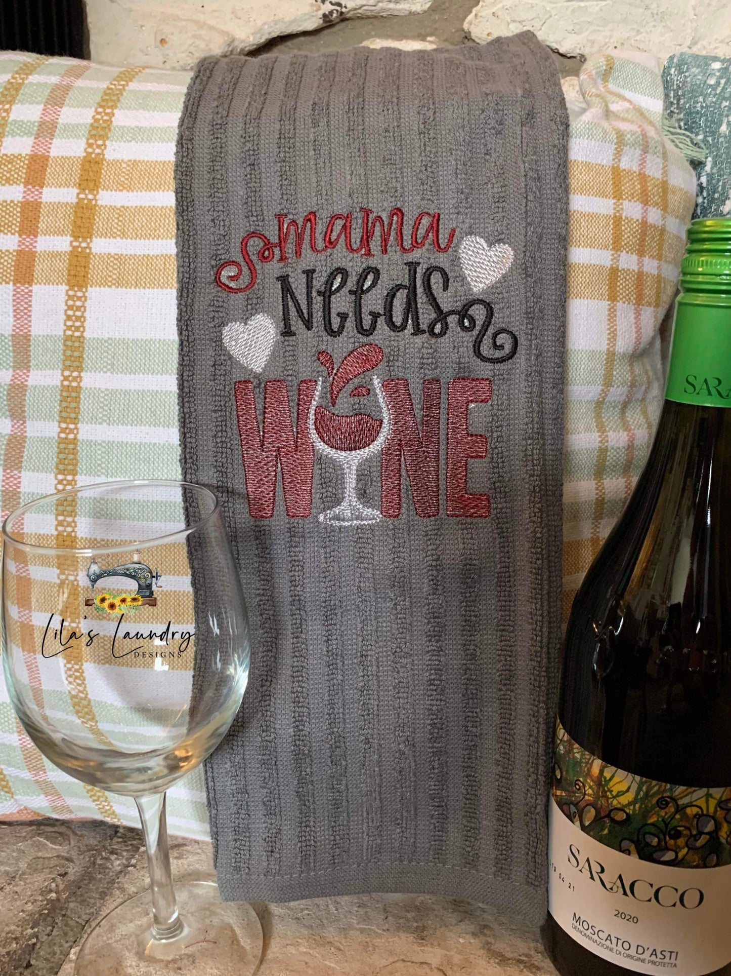 Mama Needs Wine - 3 sizes- Digital Embroidery Design