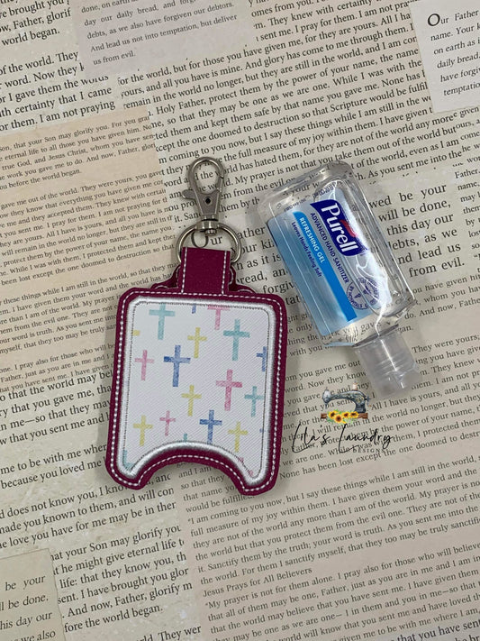 Cross Applique Fold Over Sanitizer Holder 5x7- DIGITAL Embroidery DESIGN