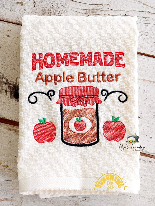 Homemade Apple Butter - 3 sizes- Digital Embroidery Design