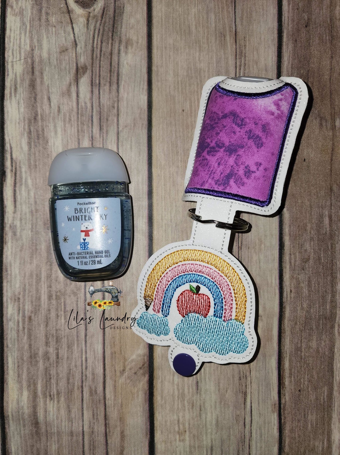 Boho Rainbow Pencil Applique Fold Over Sanitizer Holder 5x7- DIGITAL Embroidery DESIGN