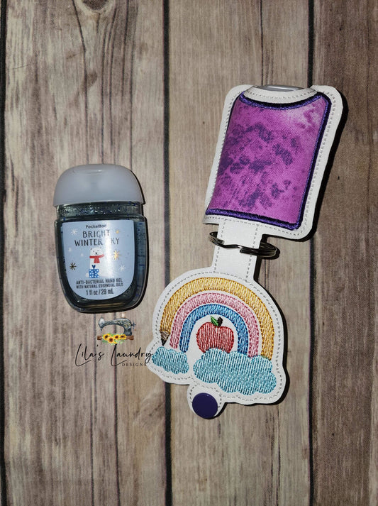 Boho Rainbow Pencil Applique Fold Over Sanitizer Holder 5x7- DIGITAL Embroidery DESIGN
