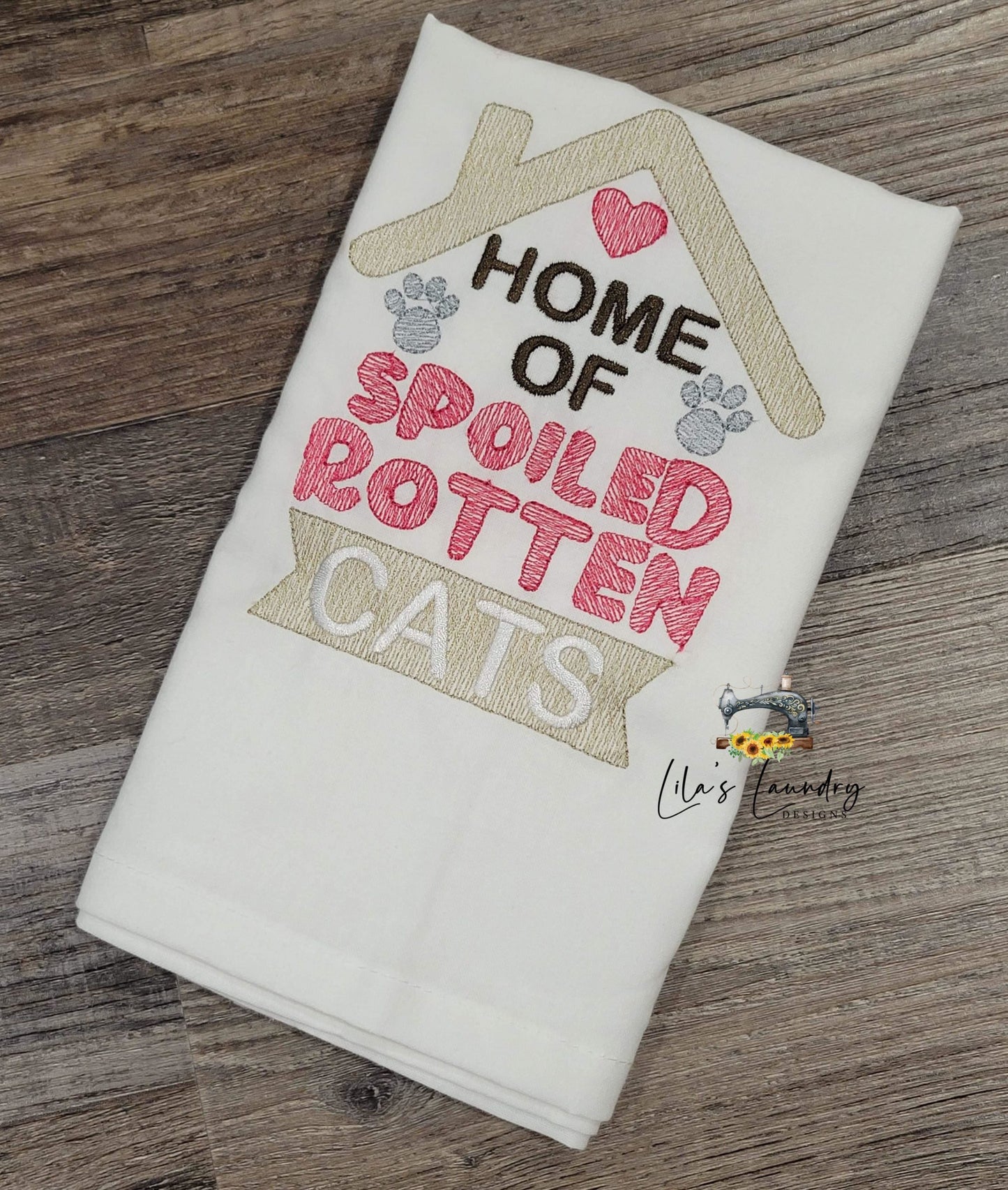 Spoiled Rotten Cats - 3 sizes- Digital Embroidery Design