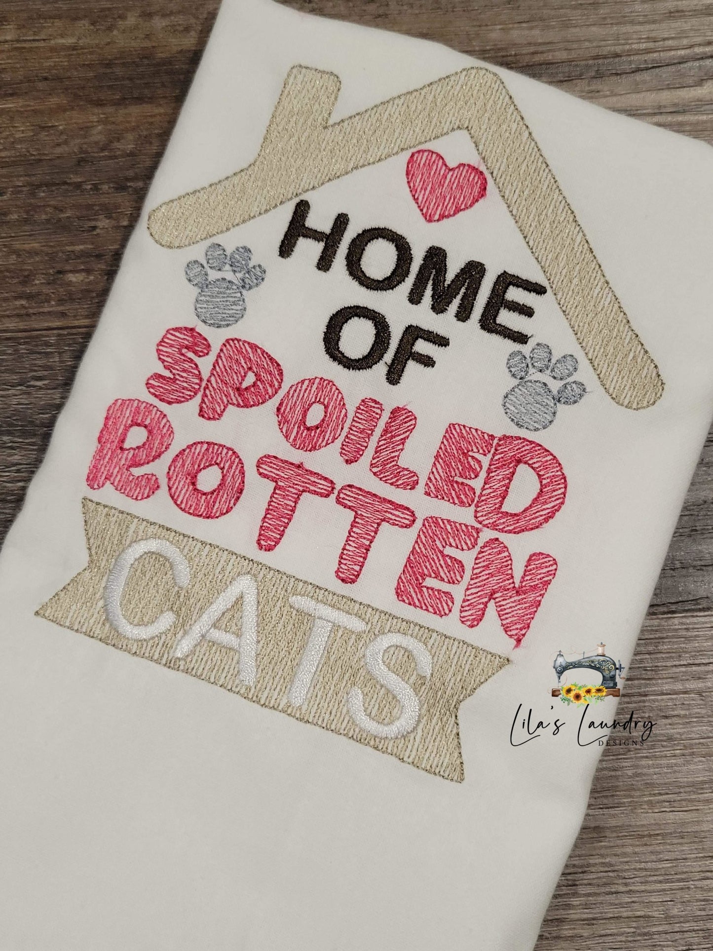 Spoiled Rotten Cats - 3 sizes- Digital Embroidery Design