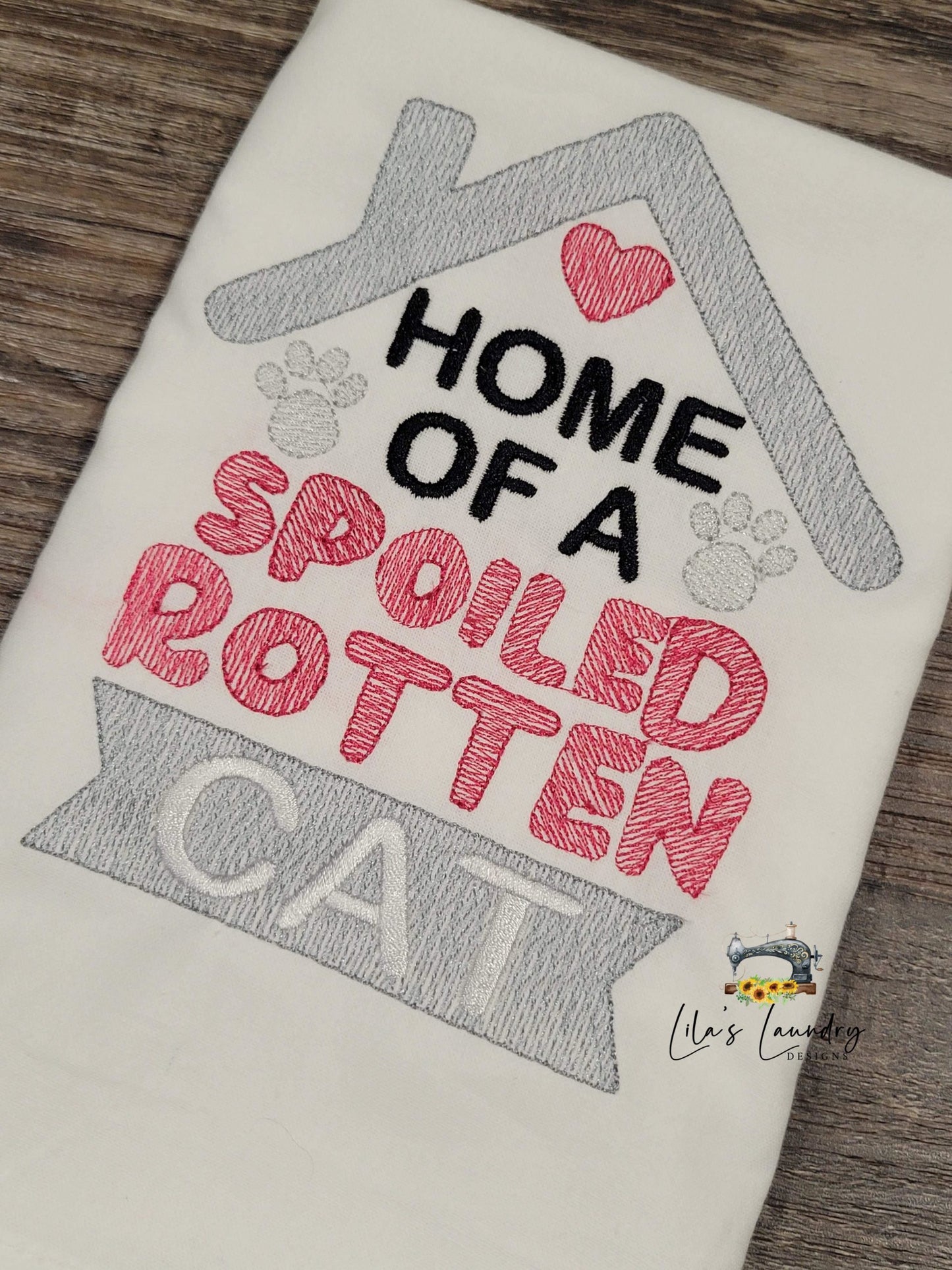 Spoiled Rotten Cat - 3 sizes- Digital Embroidery Design