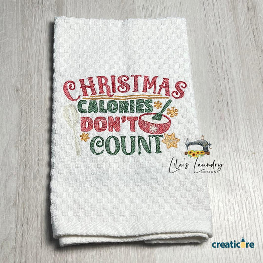 Christmas Calories Don't Count Baking - 3 sizes- Digital Embroidery Design