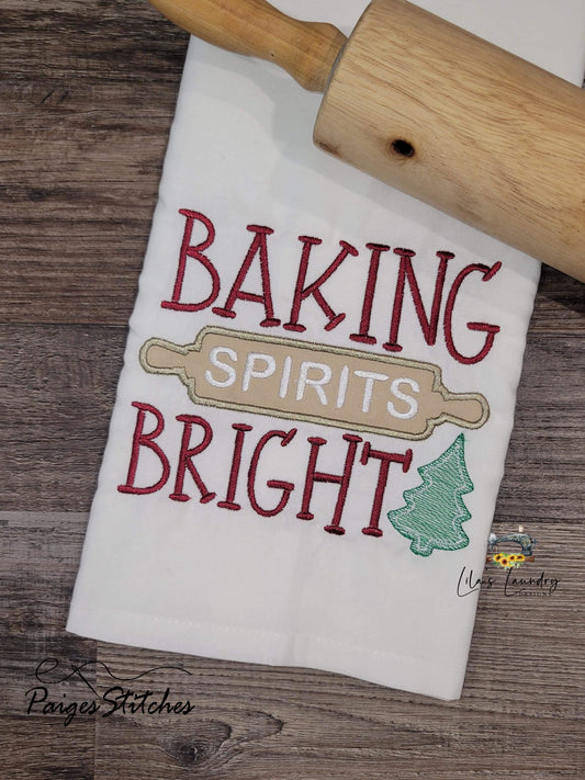 Baking Spirits Bright Applique - 3 sizes- Digital Embroidery Design