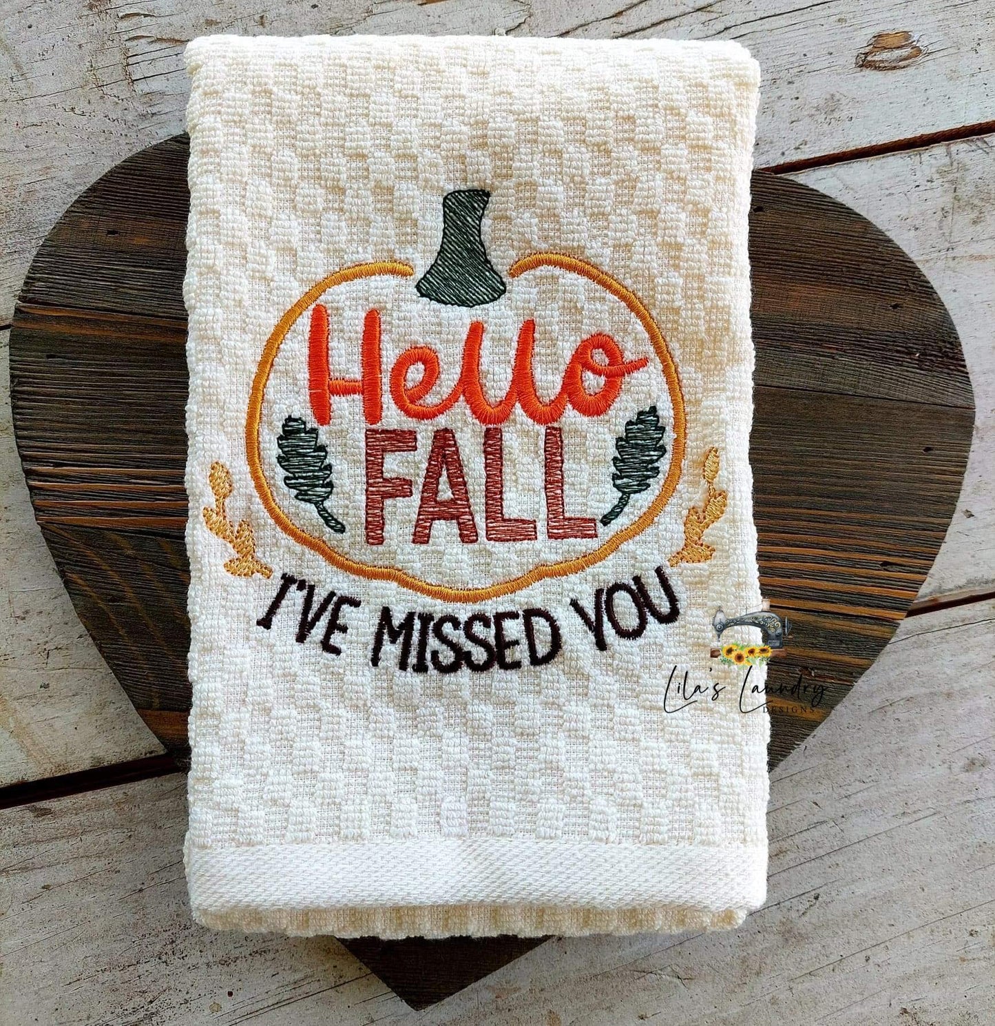 Hello Fall Pumpkin - 3 sizes- Digital Embroidery Design