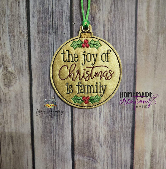 Joy of Christmas Ornament - Digital Embroidery Design