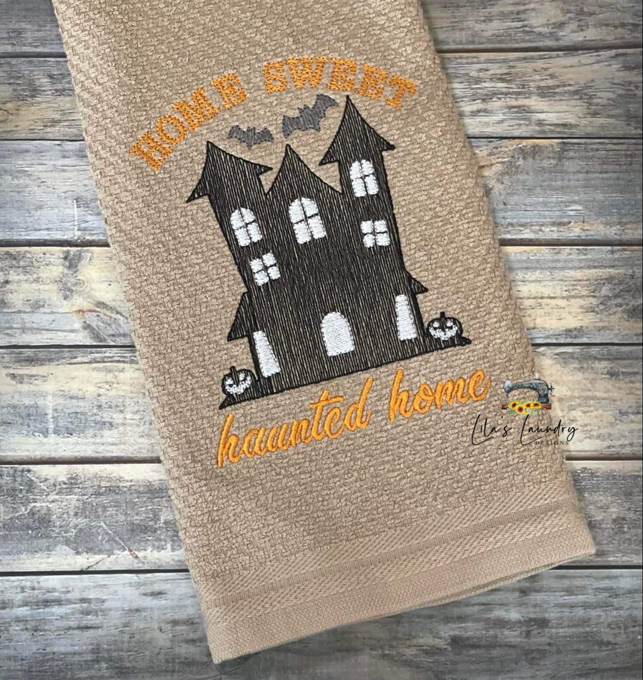 Home Sweet Haunted Home - 3 sizes- Digital Embroidery Design