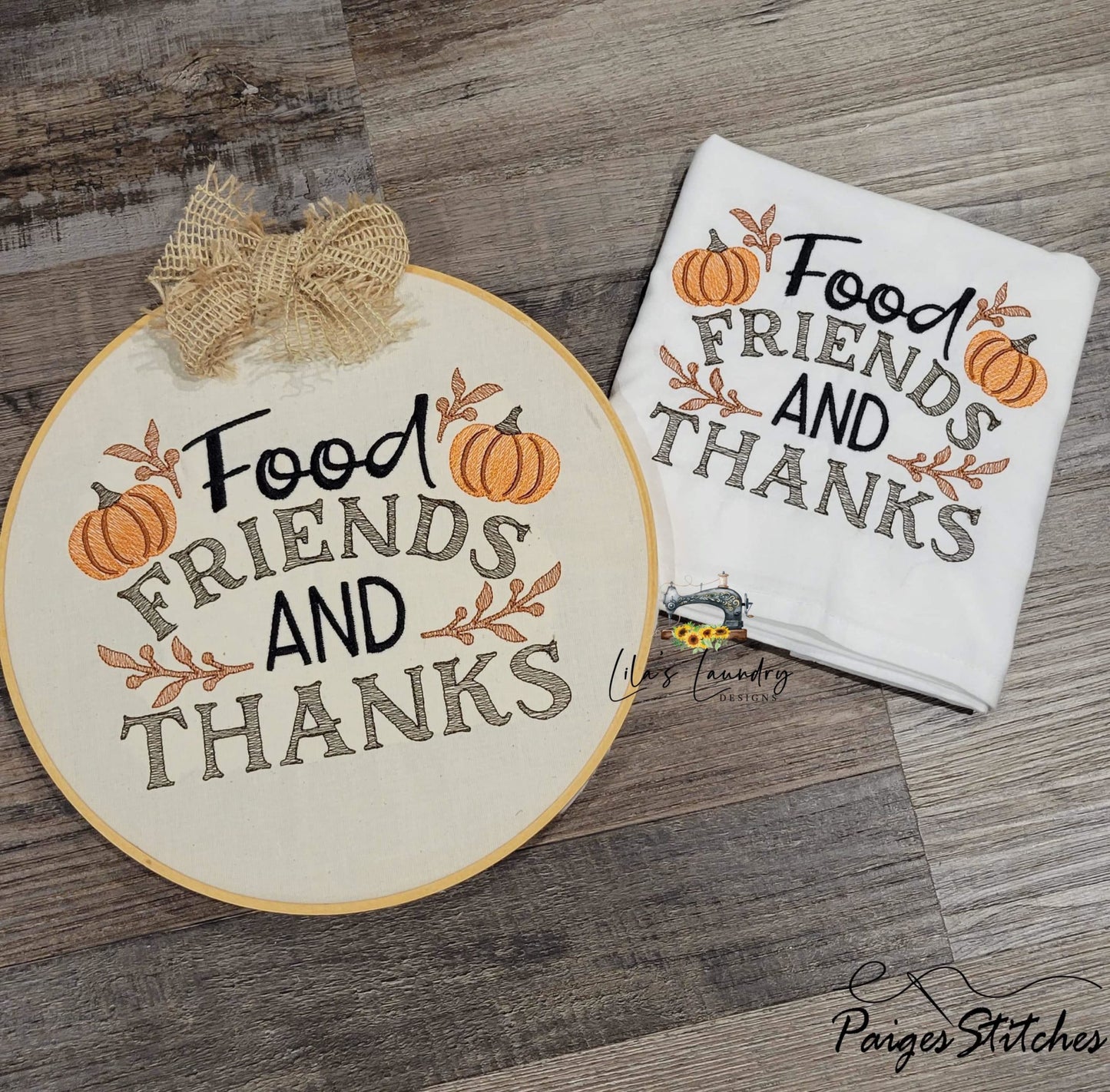 Food Friends and Thanks - 3 sizes- Digital Embroidery Design