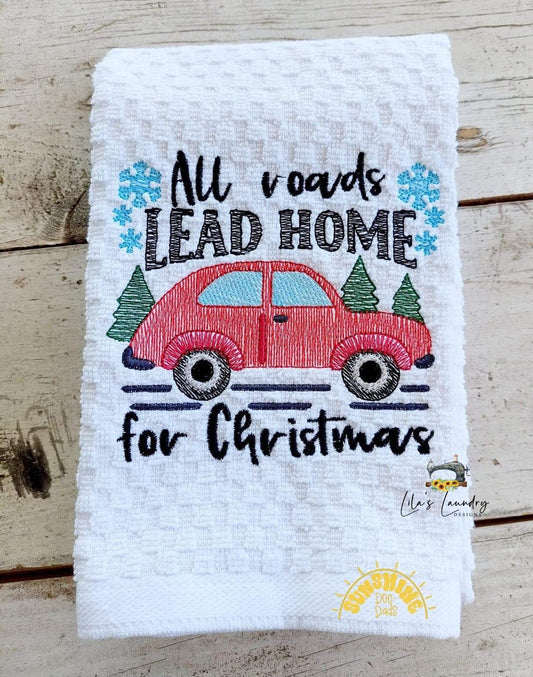 All Roads Lead Home - 4 sizes- Digital Embroidery Design