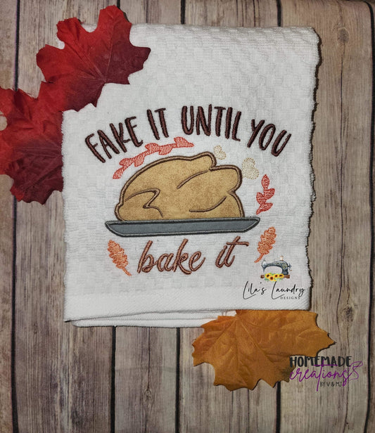Fake it Bake it Applique - 3 sizes- Digital Embroidery Design