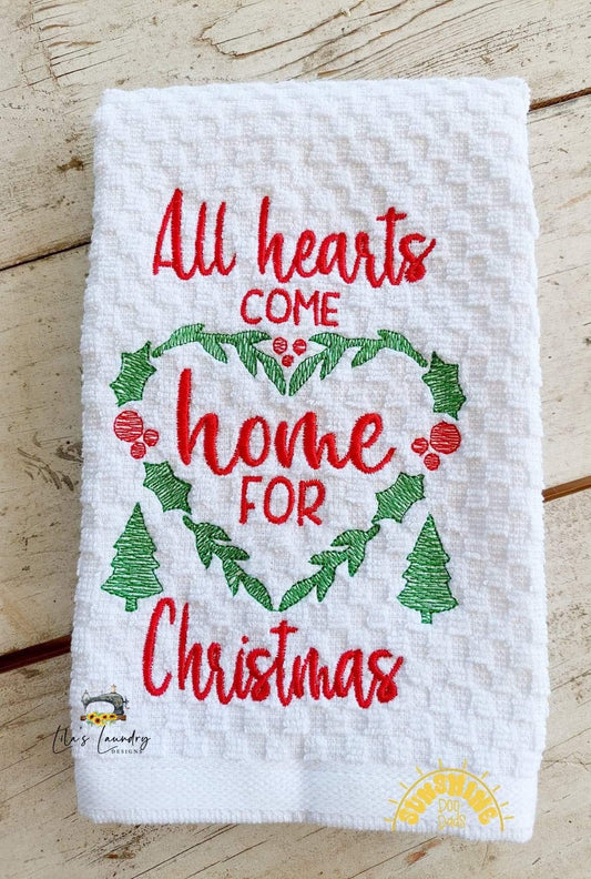 All Hearts Come Home - 3 sizes- Digital Embroidery Design