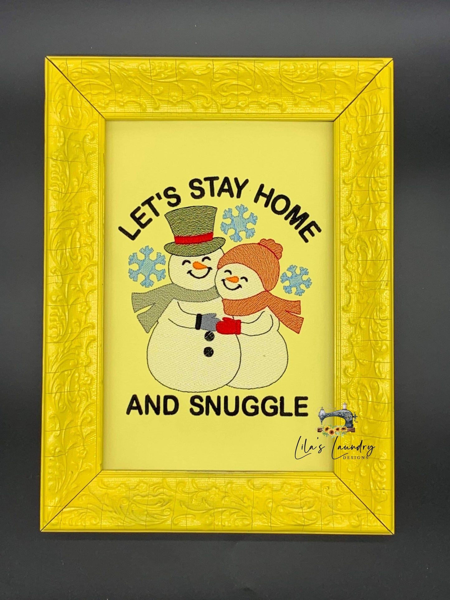 Stay Home and Snuggle - 3 sizes- Digital Embroidery Design