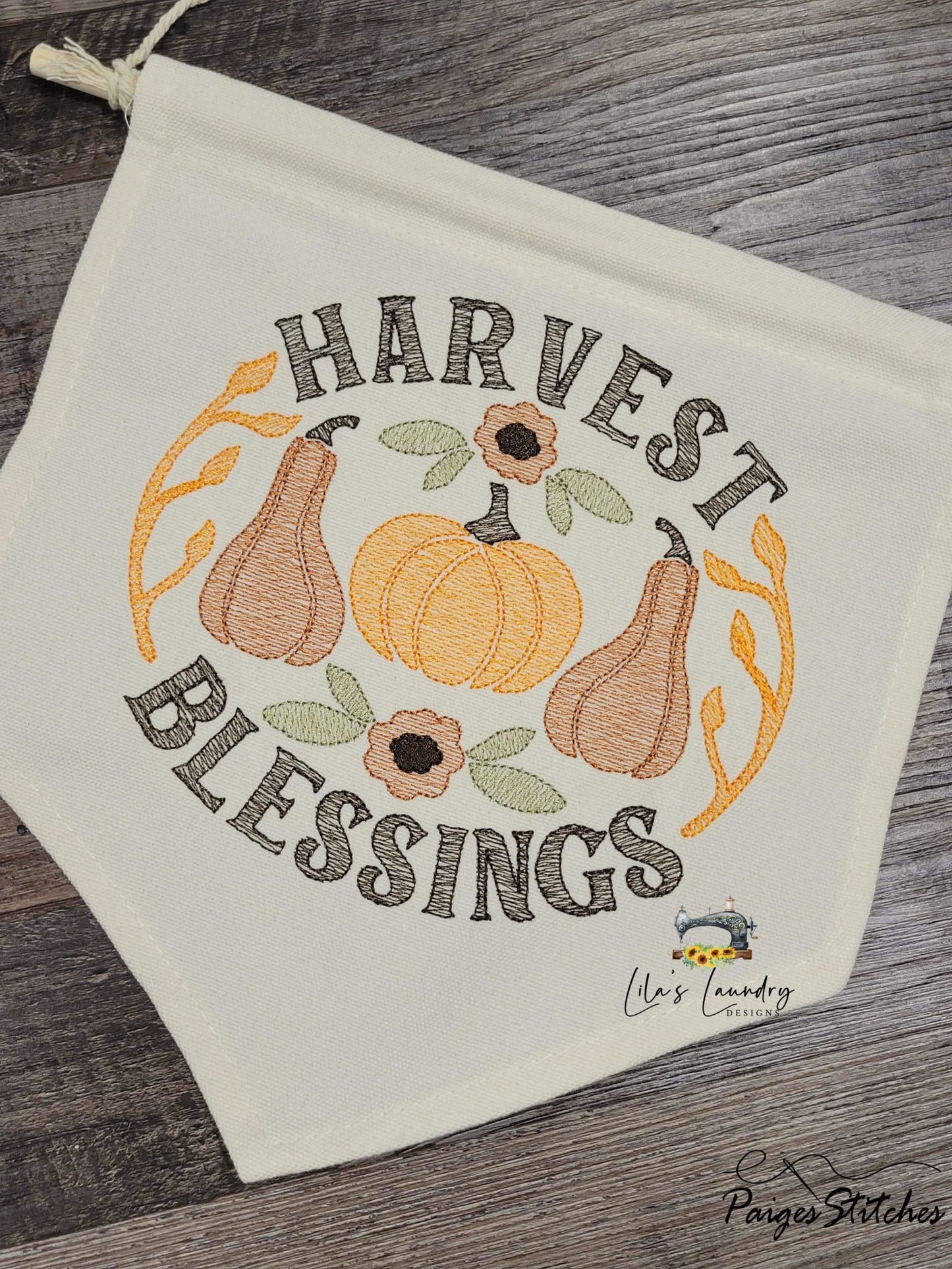 Harvest Blessings Sketch - 3 sizes- Digital Embroidery Design