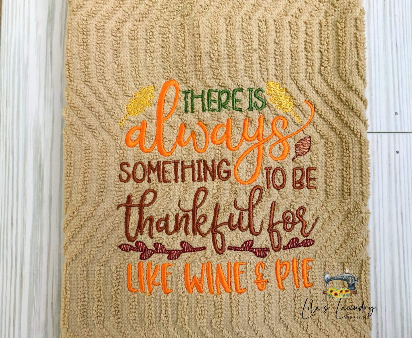 Wine and Pie - 3 sizes- Digital Embroidery Design