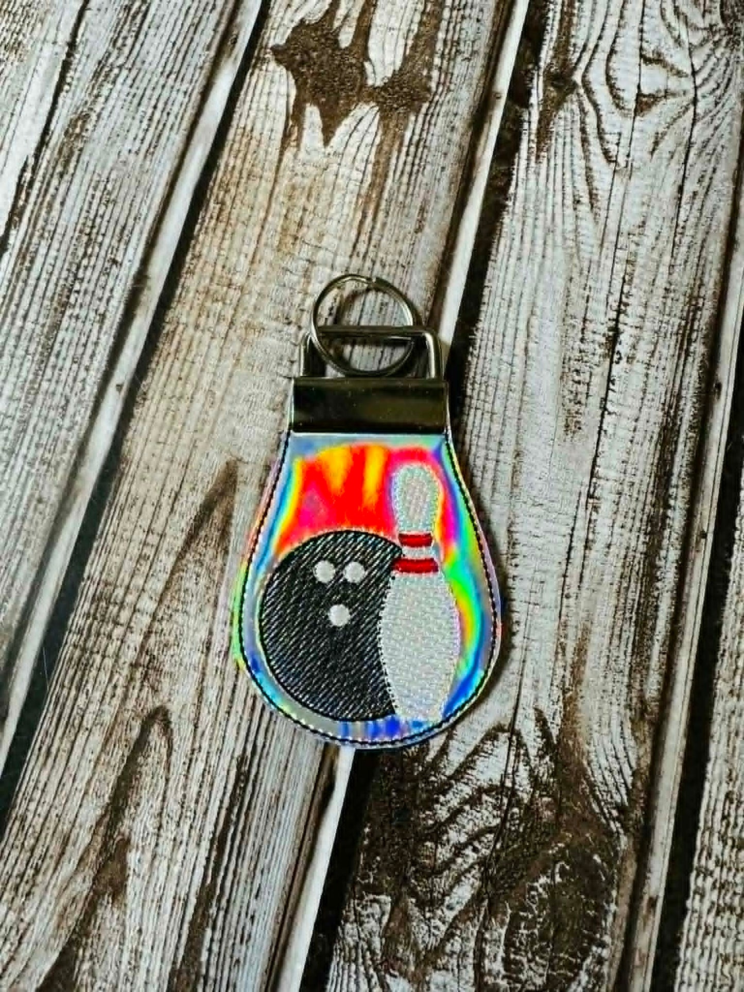 Bowling Half Panel Fob – REQUIRES 1.25″ Clamp Hardware – Digital Embroidery Design