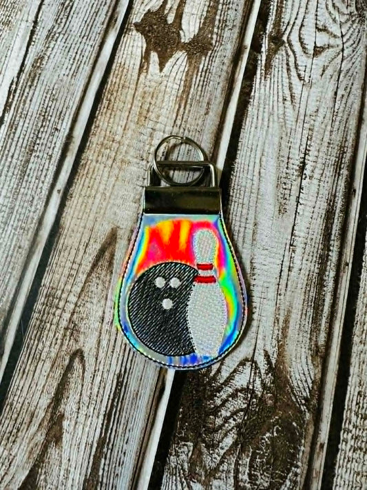 Bowling Half Panel Fob – REQUIRES 1.25″ Clamp Hardware – Digital Embroidery Design