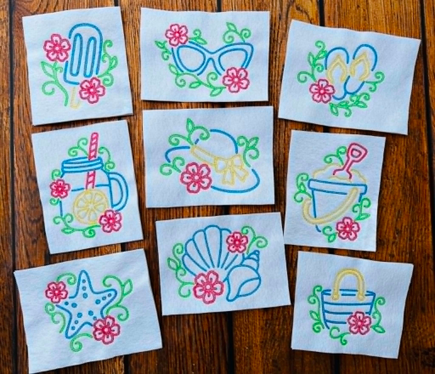 Sketch Summer Hibiscus SET - Includes 9 Designs  - 4 x 4, 5 x 7, 6 x 10 and 8 x 12 - DIGITAL Embroidery Design