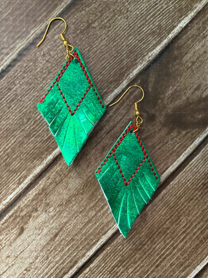 Diamond Fringe Earrings - 3 sizes - 4x4 and 5x7 Grouped- Digital Embroidery Design