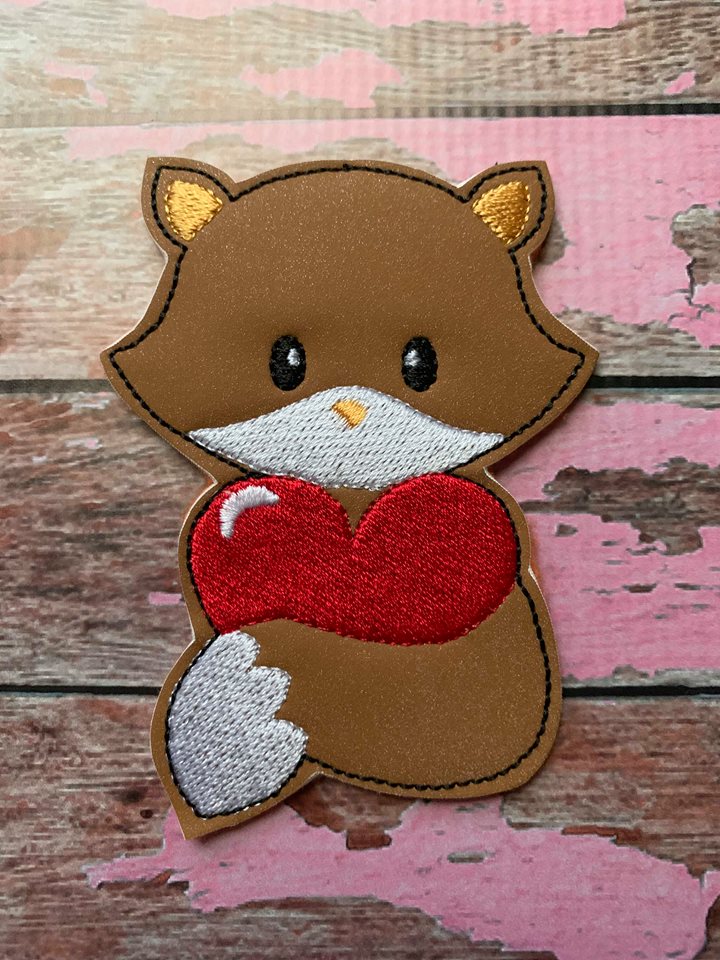 Valentine Boy Fox Felties - 3 sizes- Digital Embroidery Design