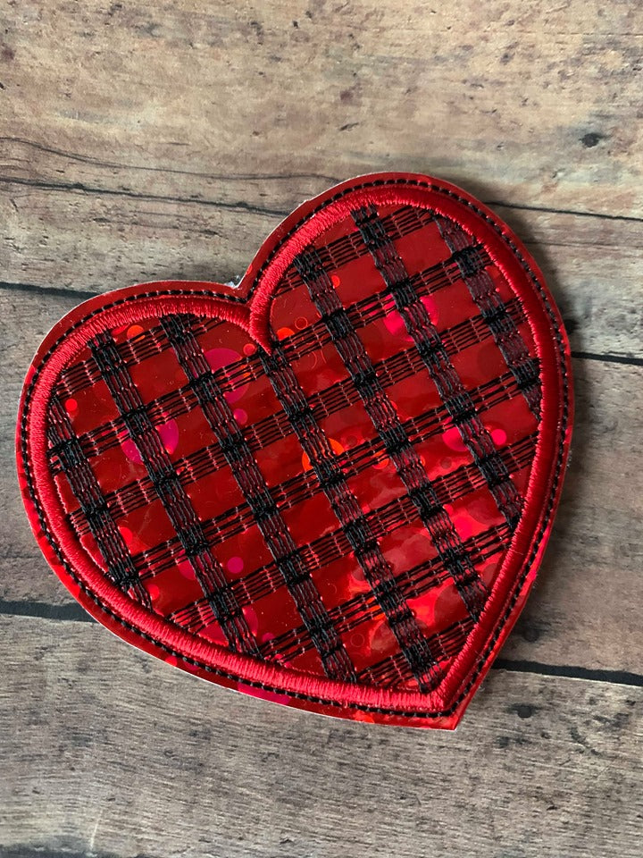 Plaid Heart Felties - 3 sizes - Digital Embroidery Design