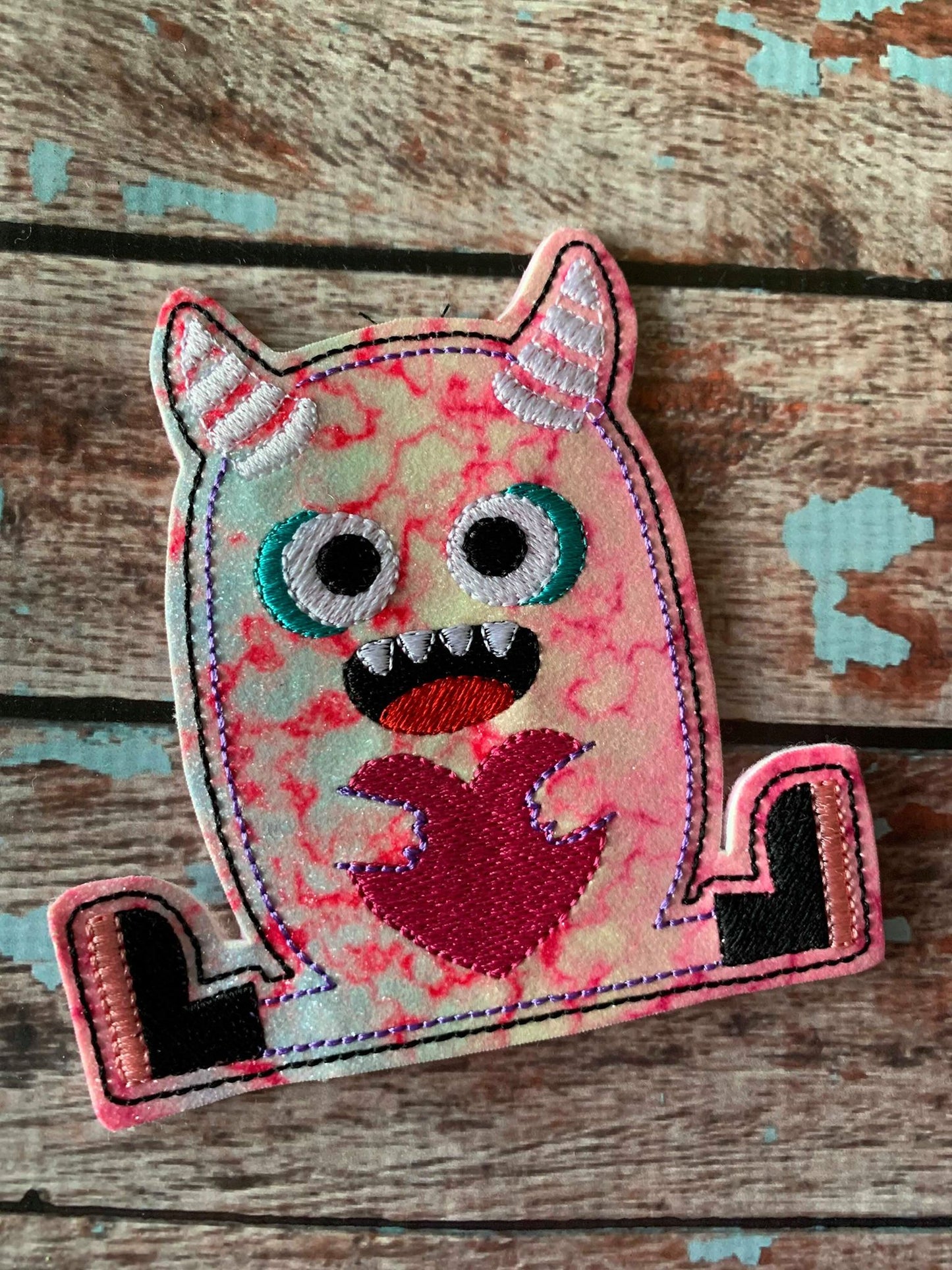 Love Monster Number 1 Felties - 3 sizes - Digital Embroidery Design
