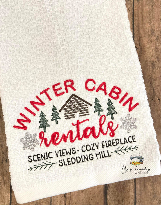 Winter Cabin - 3 sizes- Digital Embroidery Design