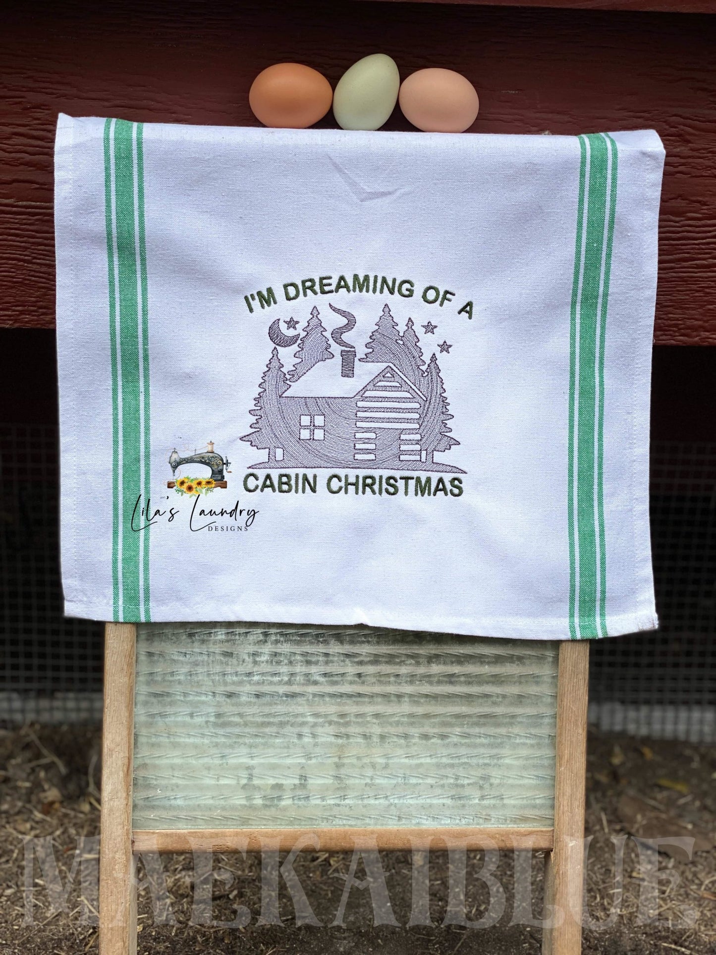 Cabin Christmas - 3 sizes- Digital Embroidery Design