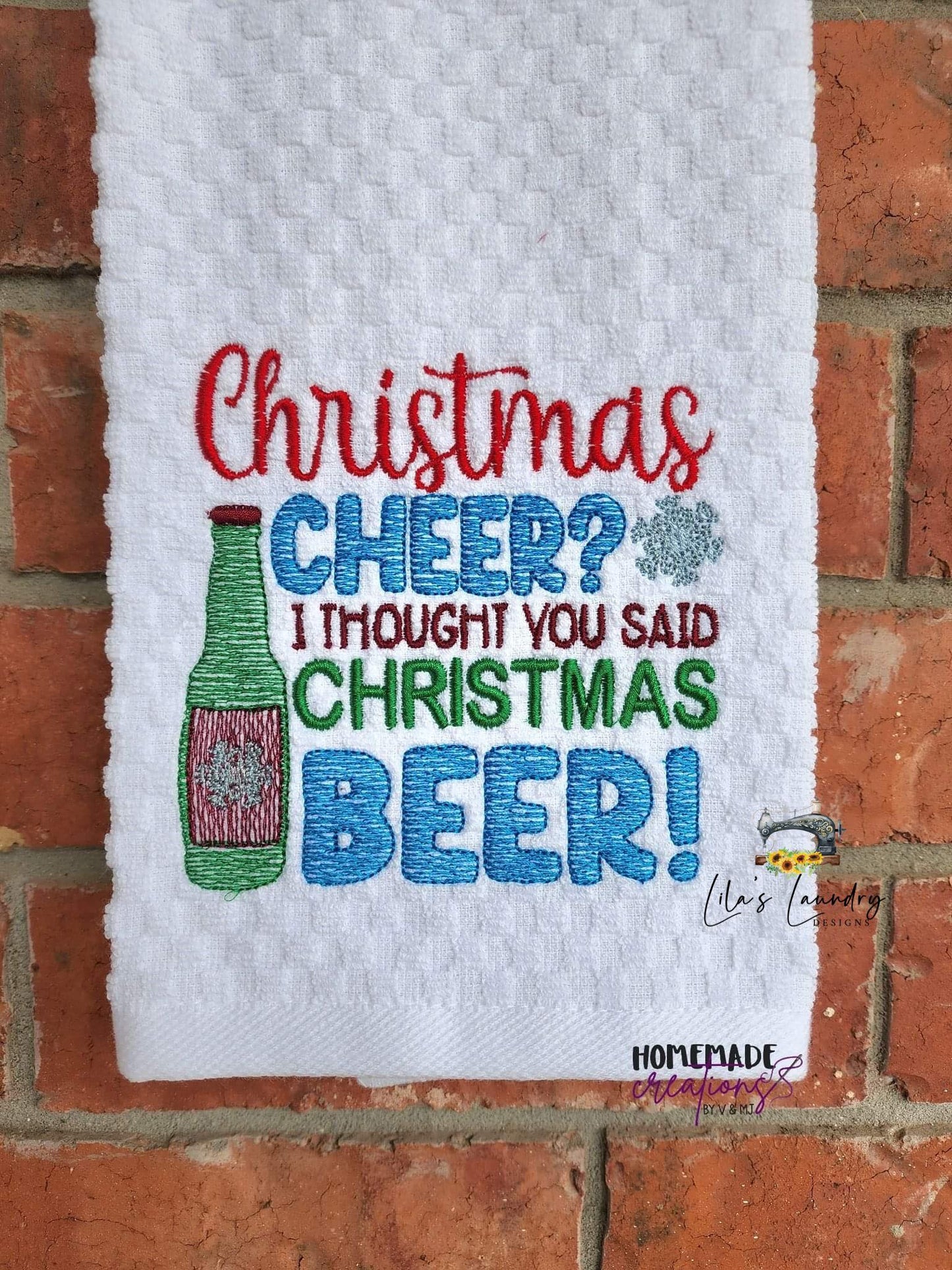 Christmas Beer - 3 sizes- Digital Embroidery Design