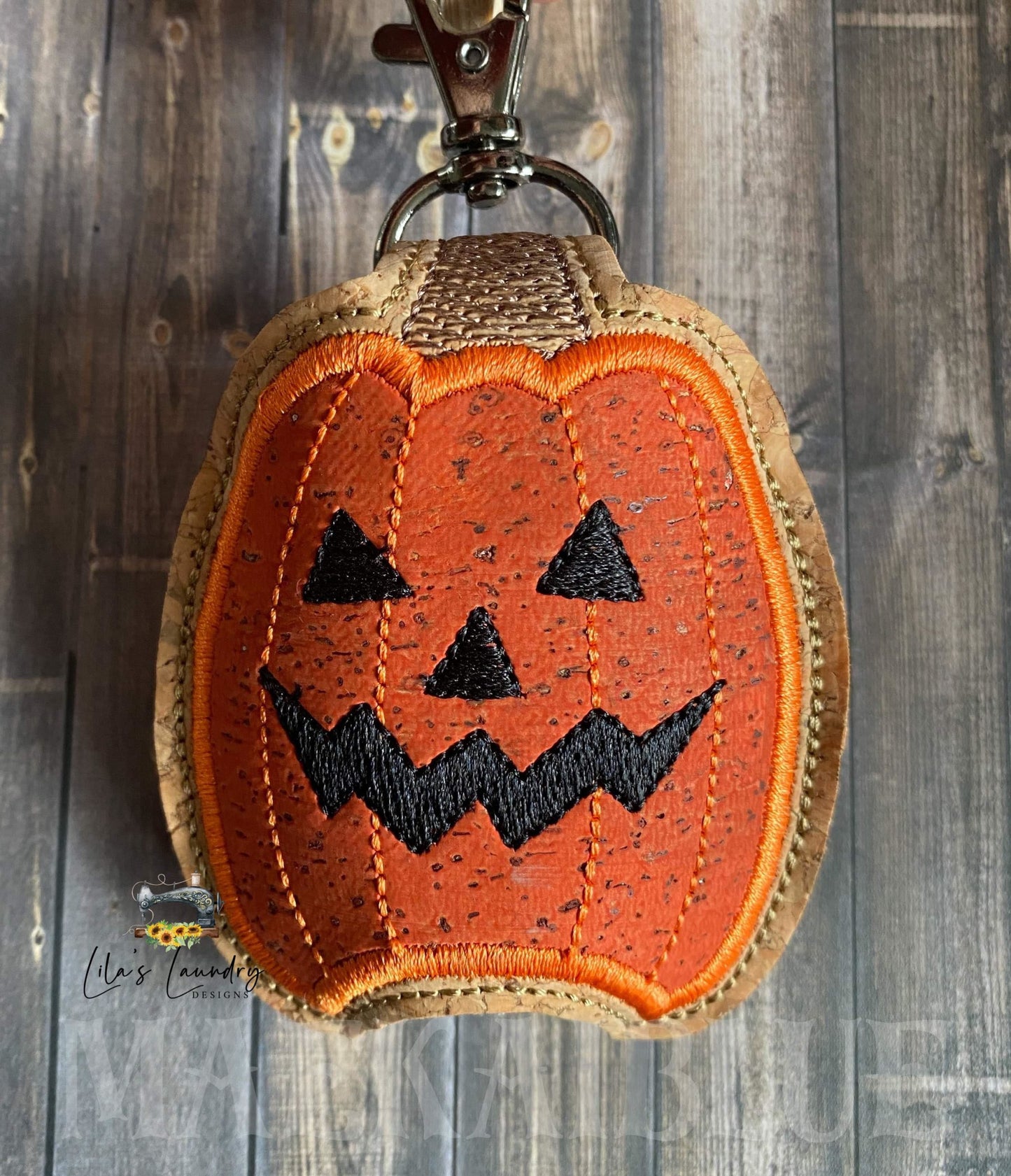 Jack O Lantern Applique Fold Over Sanitizer Holder 5x7- DIGITAL Embroidery DESIGN
