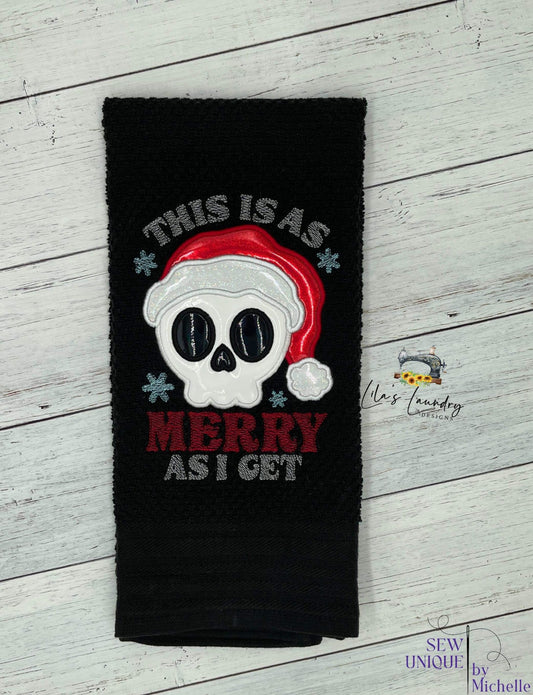 Merry As I Get - 3 sizes- Digital Embroidery Design