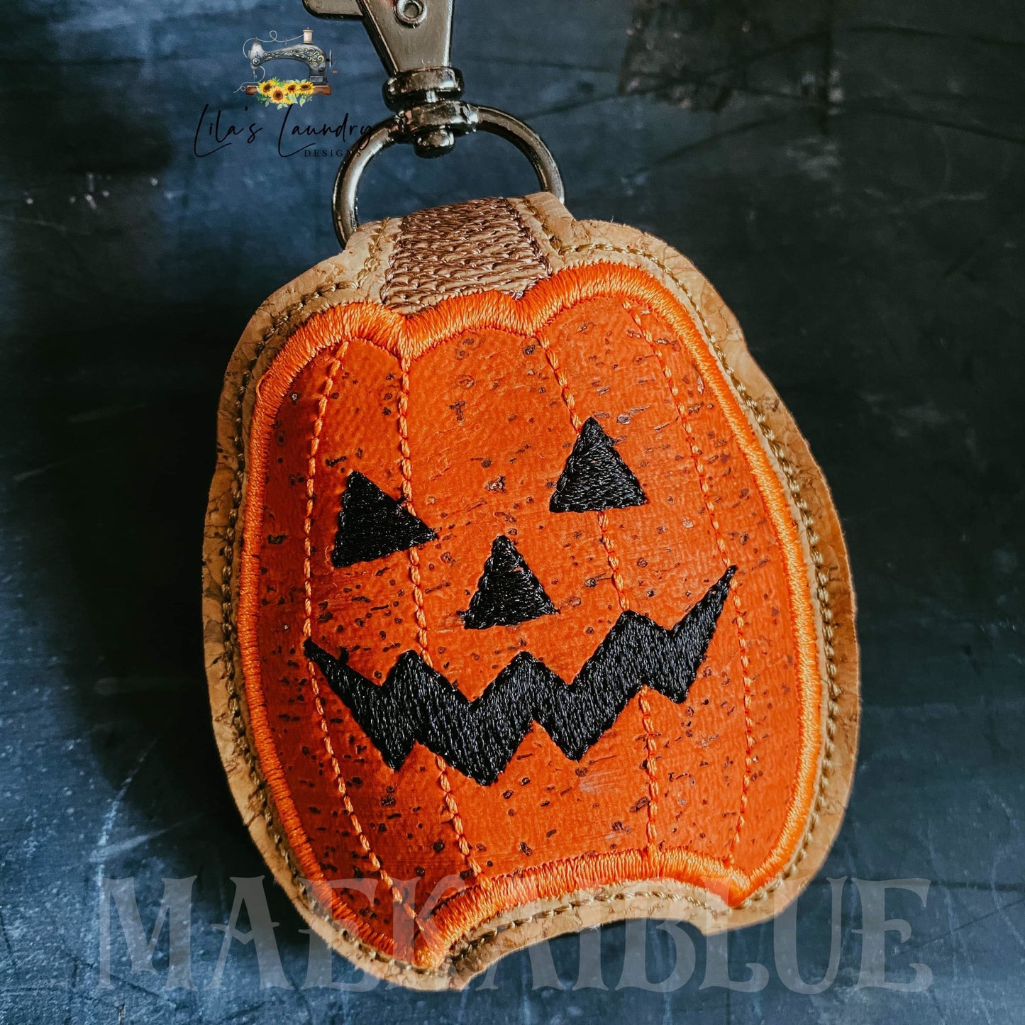 Jack O Lantern Applique Fold Over Sanitizer Holder 5x7- DIGITAL Embroidery DESIGN