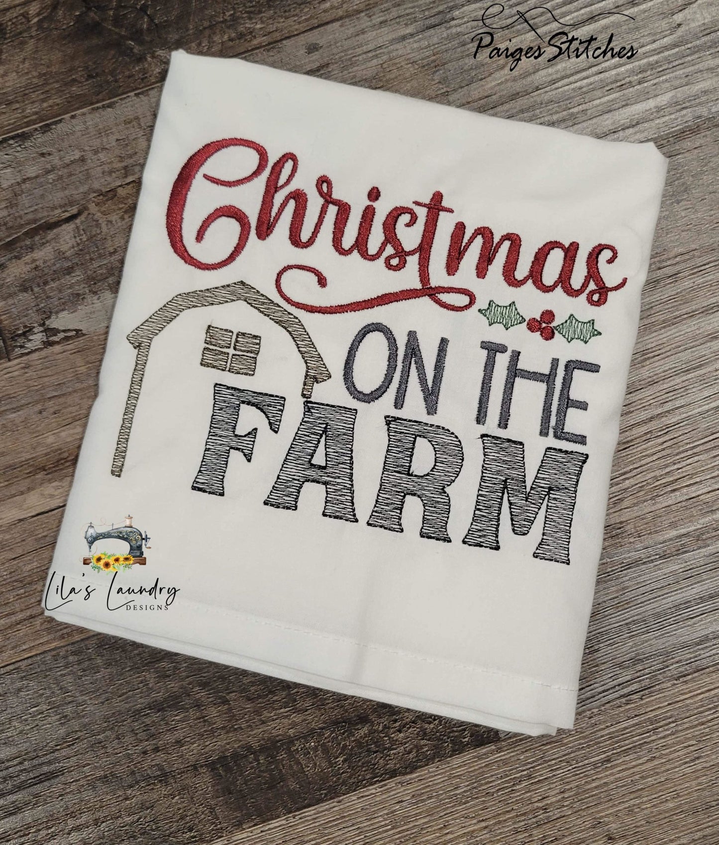 Christmas on the farm - 3 sizes- Digital Embroidery Design